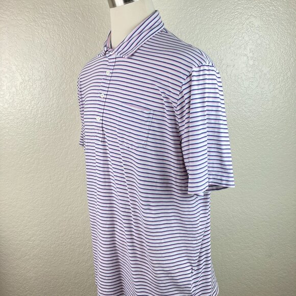 Ralph Lauren Polo Golf Stretch Lisle Blue White & Pink Stripe Shirt Sz XXL - Picture 7 of 16